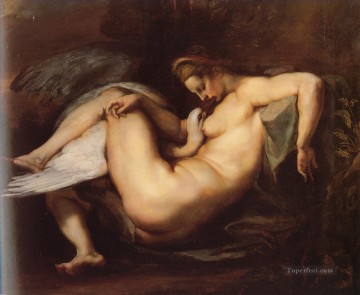 Leda y el cisne pájaros barrocos de Peter Paul Rubens Pinturas al óleo
